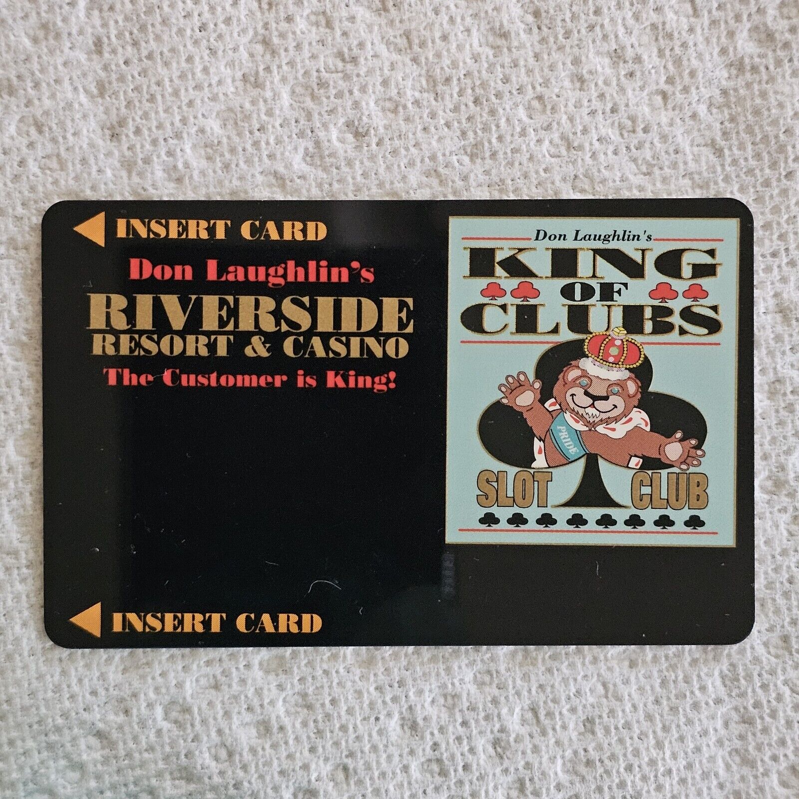 Nevada Casino Slot Card, Riverside Casino, Laughlin, NV. No Name On Front.