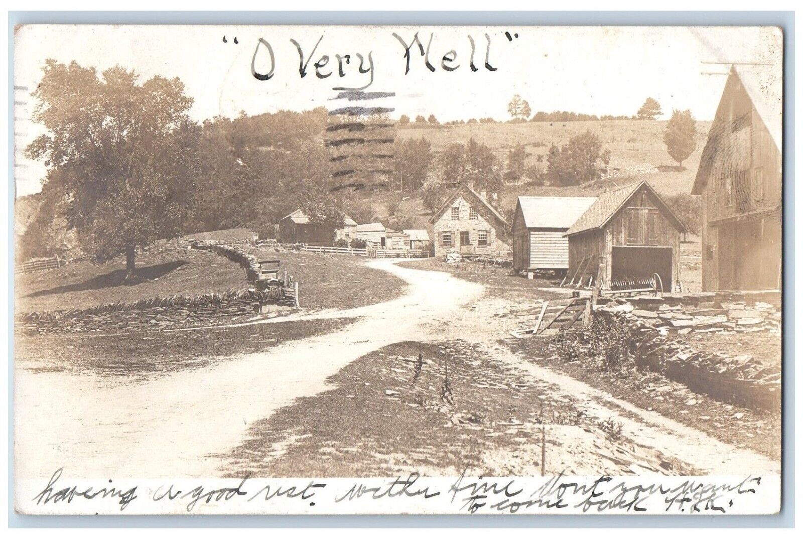 1906 Farm Residence Barn Castleton Bomoseen Vermont VT RPPC Photo Postcard