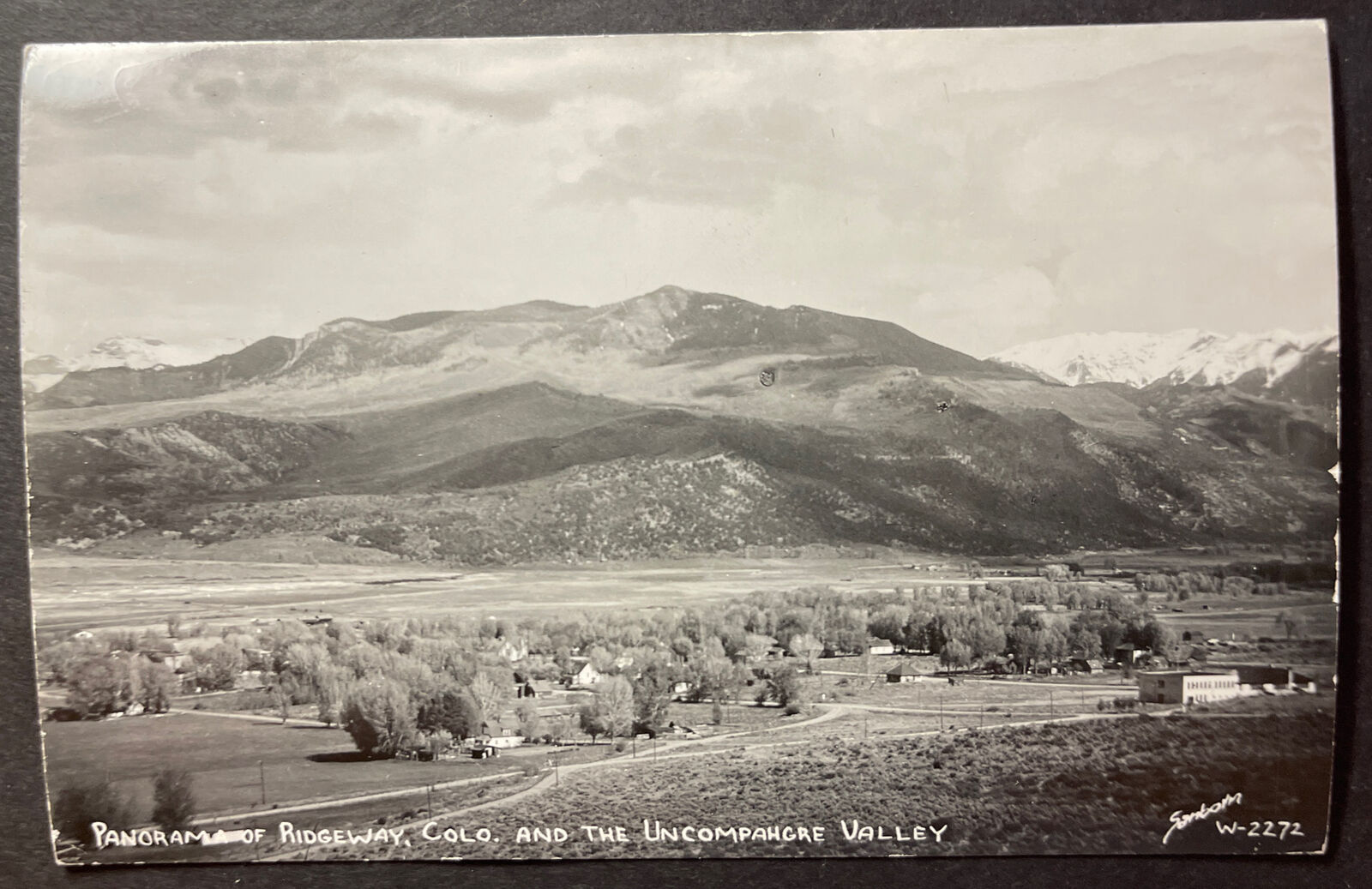 Panorama of Ridgeway and the Uncompahgre Valley Colorado RPPC Sanborn W-2272