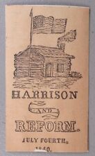 1840 William Henry Harrison Paper Campaign Ribbon Harrison & Reform 1840-WHH-132 picture