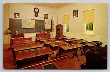 Cassville Wisconsin~Stonefield~Old Muddy Hollow Schoolhouse Interior~Vintage PC picture