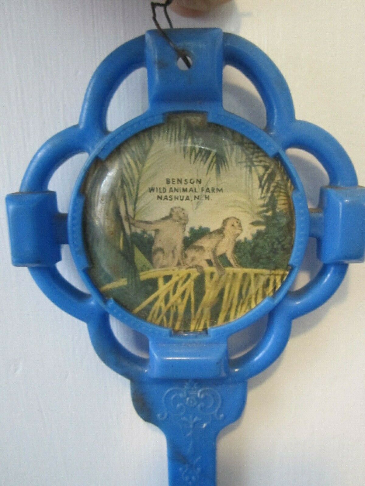 Vintage Benson Wild Animal Farm Plastic Advertising Thermometer Souvenir NH 