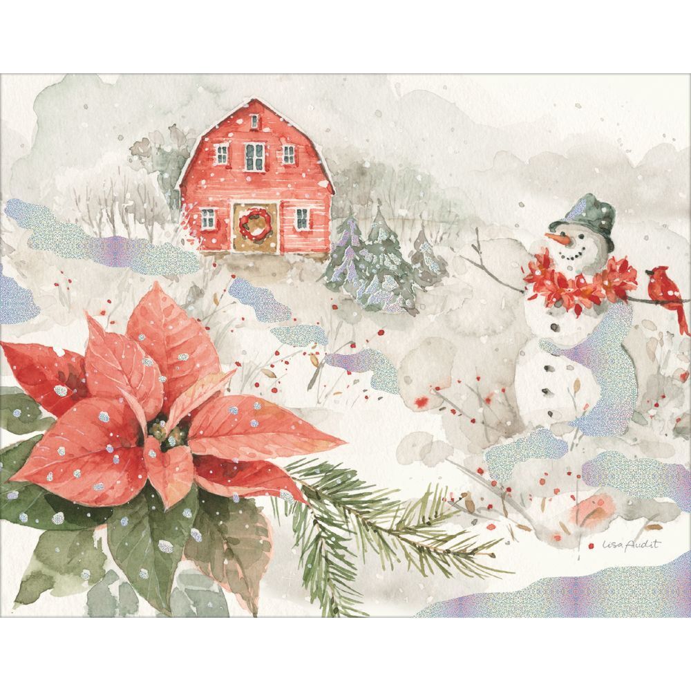 Lang Companies,  Poinsettia Village Boxed Christmas Cards