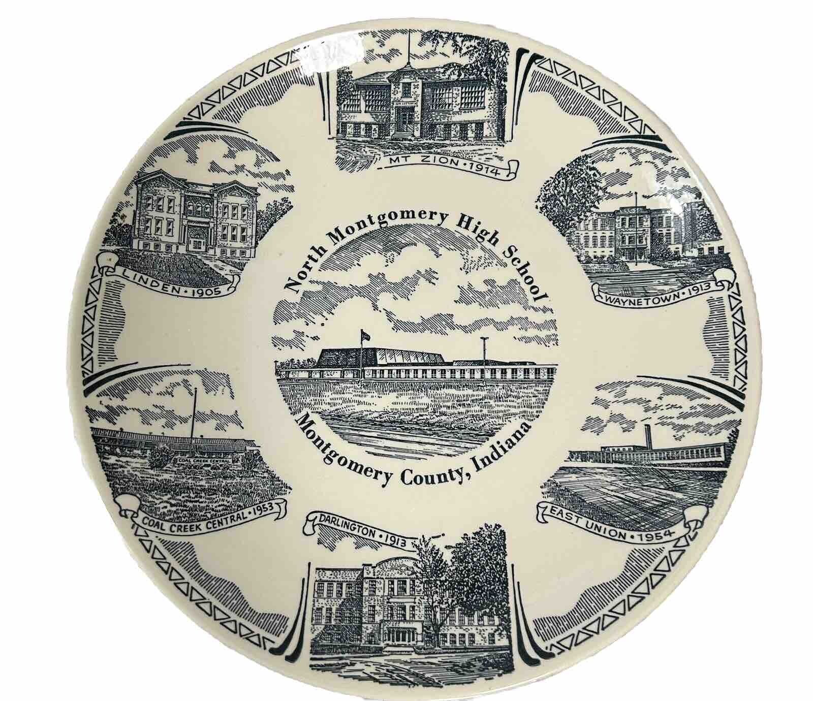 Montgomery Indiana Blue White Collector Plate MT Zion Linden East Union Darlingt