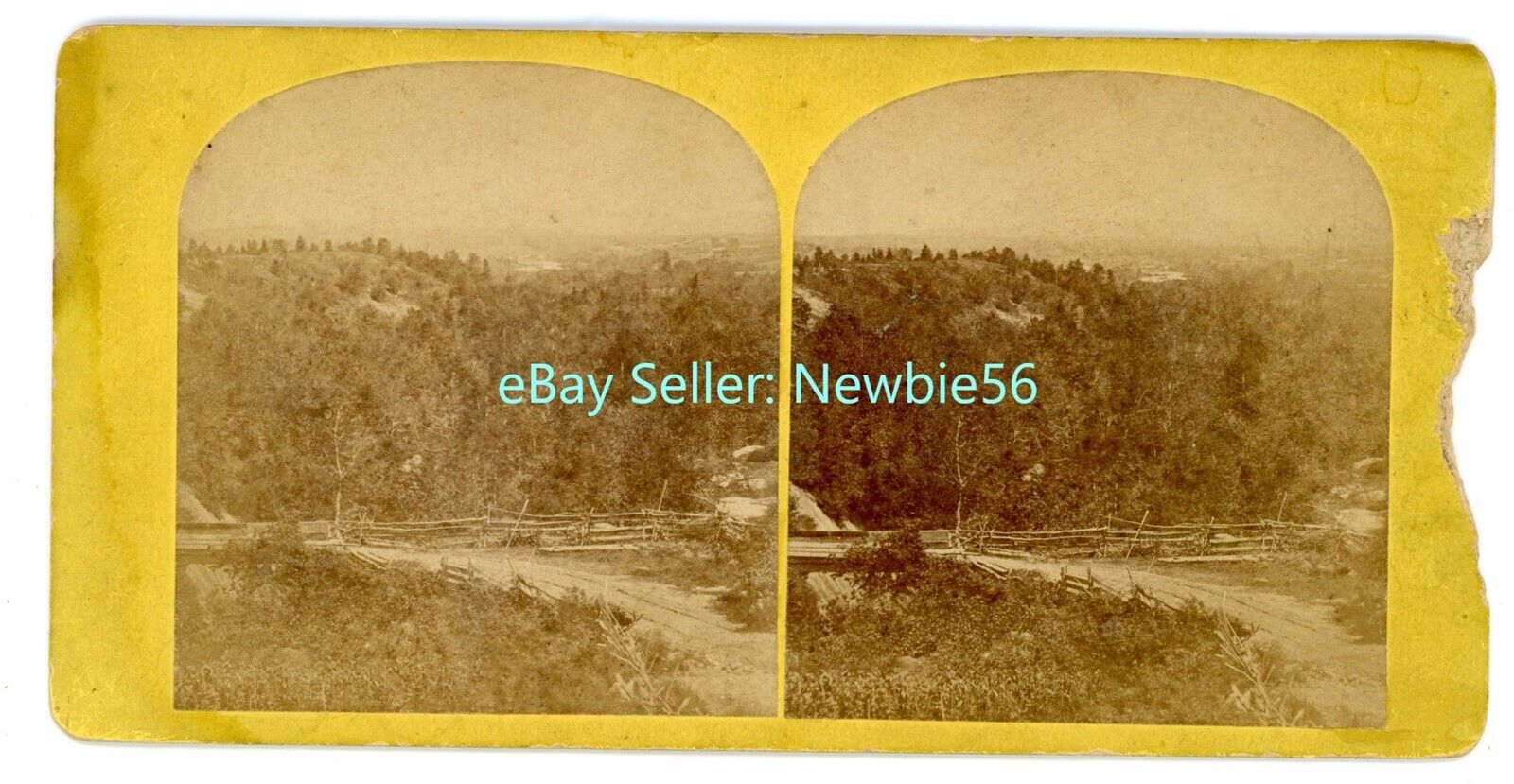 Wilmington NY - ROAD FROM FLUME - c1870s Stereoview Adirondacks nr Whiteface