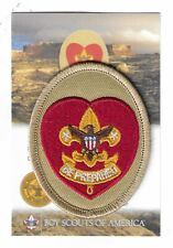 SCOUTS BSA LIFE RANK AWARD PATCH & CARD CURRENT TAN MINT NWT SINCE 1910 BACK picture