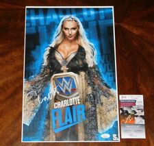 CHARLOTTE FLAIR WWE DIVA SIGNED 11X17 POSTER JSA COA SMACKDOWN RAW picture