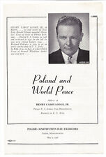 1946 Henry Cabot Lodge Jr. Massachusetts Poland Constitution Day Speech brochure picture