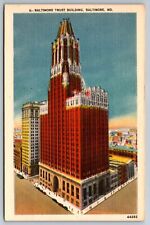 Trust Building Baltimore Maryland linen Postcard picture