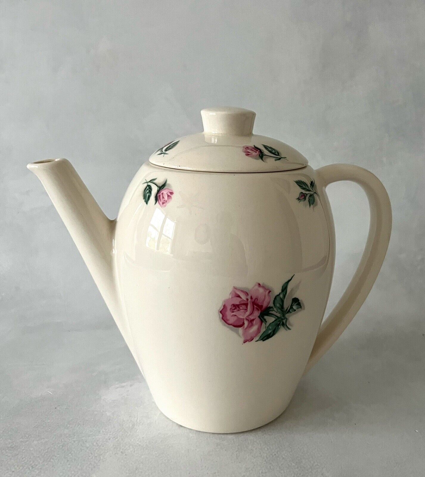 Edwin Knowles Tea Rose Teapot Coffee Pot 52-3 vintage 1950s Exc Cond 40 oz HTF