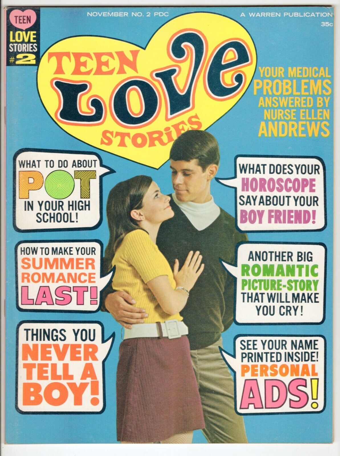Teen Love Stories 2 VF Warren Magazine  *SA