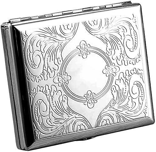Victorian Style Cigarette Metal Case Double Sided King & 100s Etched design RFID
