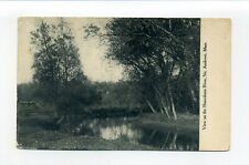 North Andover MA Mass 1913 postcard, View Shawsheen River, msg - Church Music picture