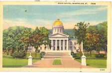 Vintage Postcard - State Capital Montpelier VT w/ 1/2c Nathan Hale Stamps 1942 picture