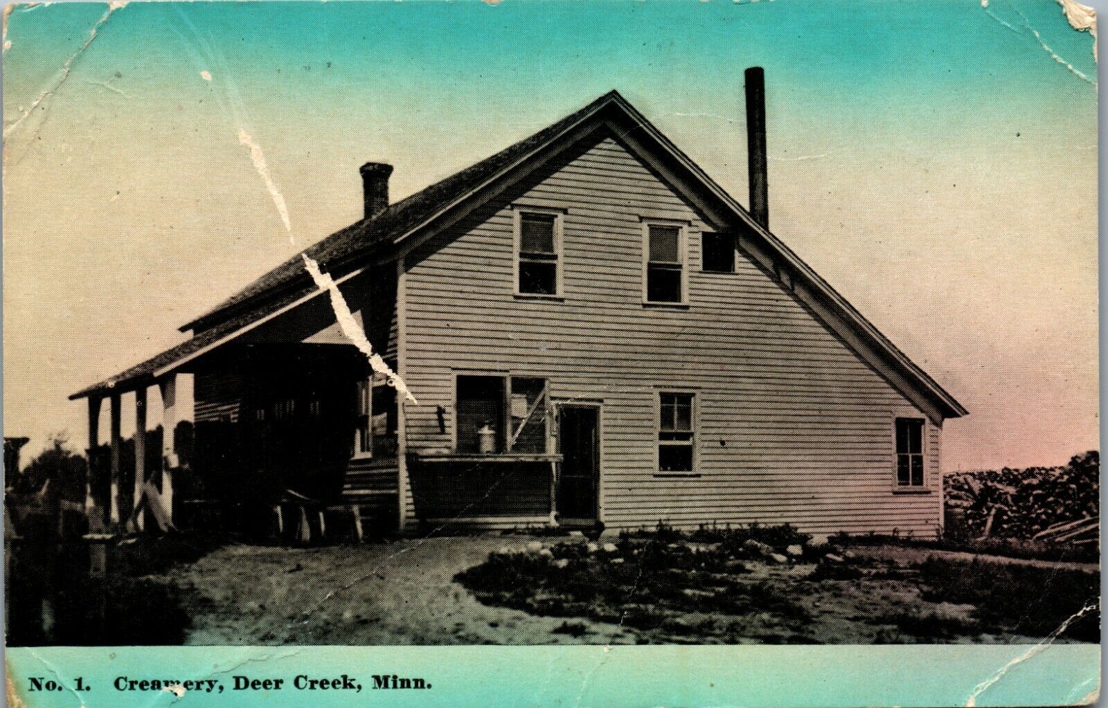 Creamery, Deer Creek, Minnesota Postcard (1912)