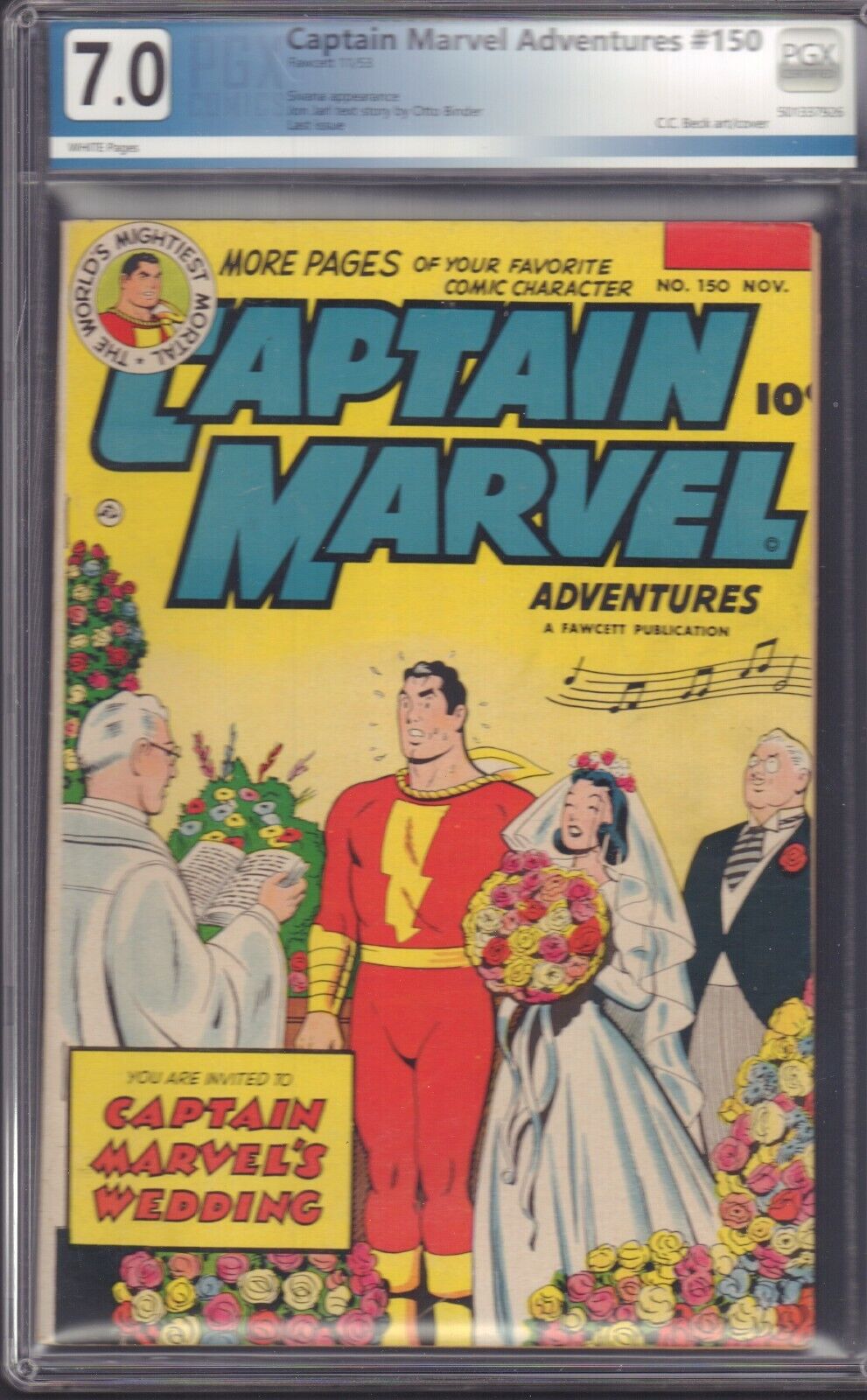 Captain marvel adventures #150    7.0 graded   white pages last issue 