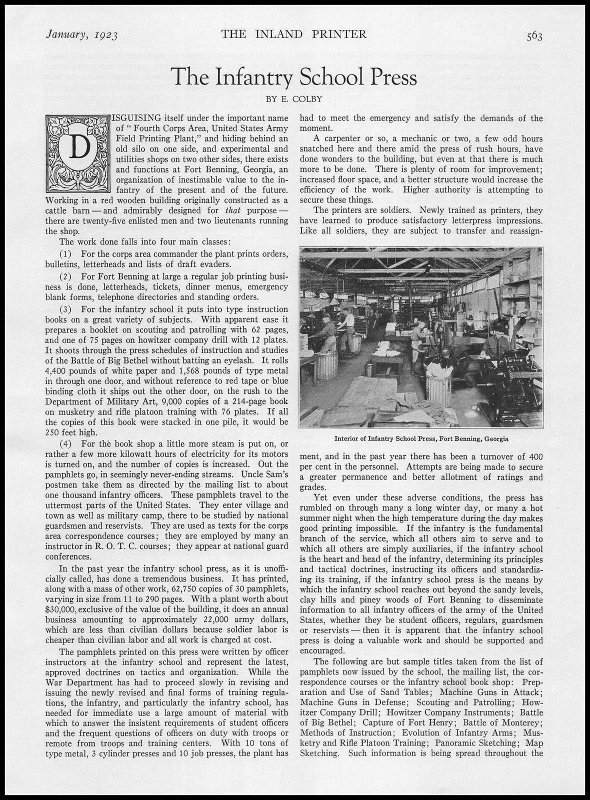 1923 Fort Benning Georgia Photos US Army Infantry School Press Article Print Ad 1923 Fort Benning Georgia Photos US Army Infantry School Press Article Print Ad