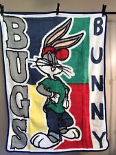 Vintage Fuzzy Bugs Bunny blanket Loony Tunes Hi Pile Throw New 1997 Warner Bros picture