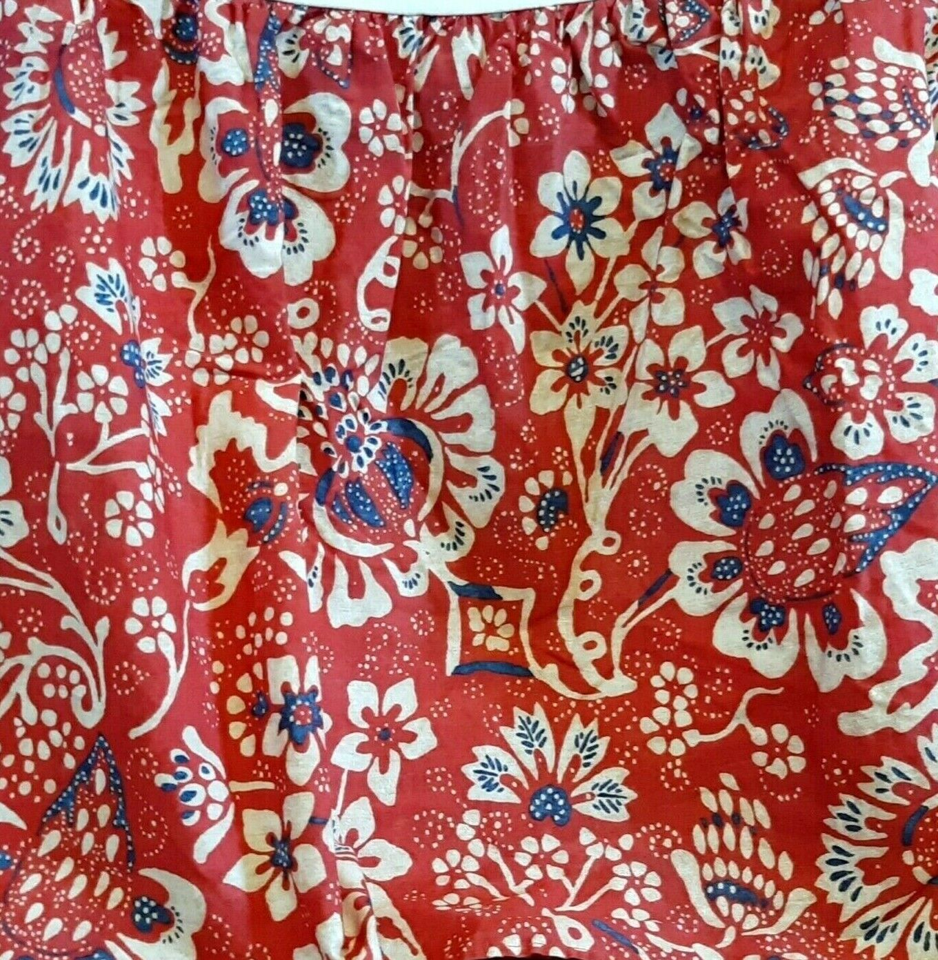 Ralph Lauren Villa Martine Bed Skirt - Full - Red Blue White Floral