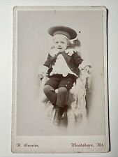 Sailor BOY Ralph Davis 1890s antique Cabinet Card Photo Readsboro Vermont VT picture