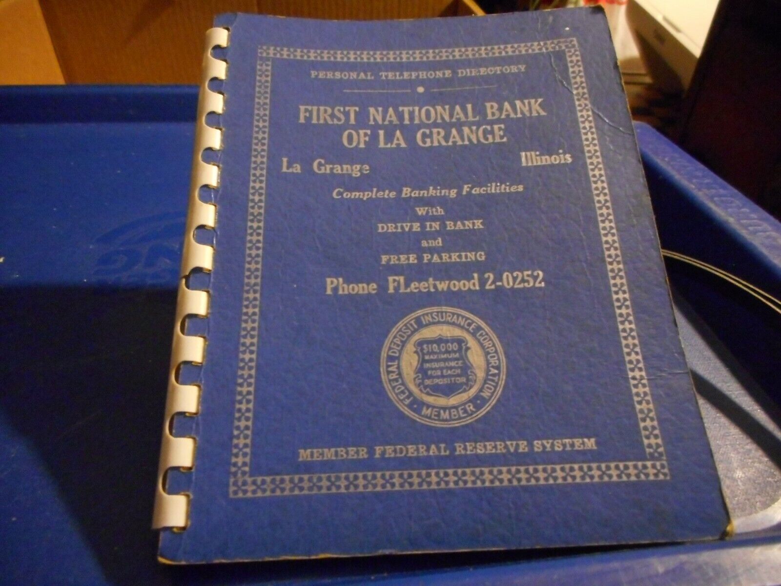 1954-1956 FIRST NATIONAL BANK LA GRANGE ILL Personal Telephone Directory Banking