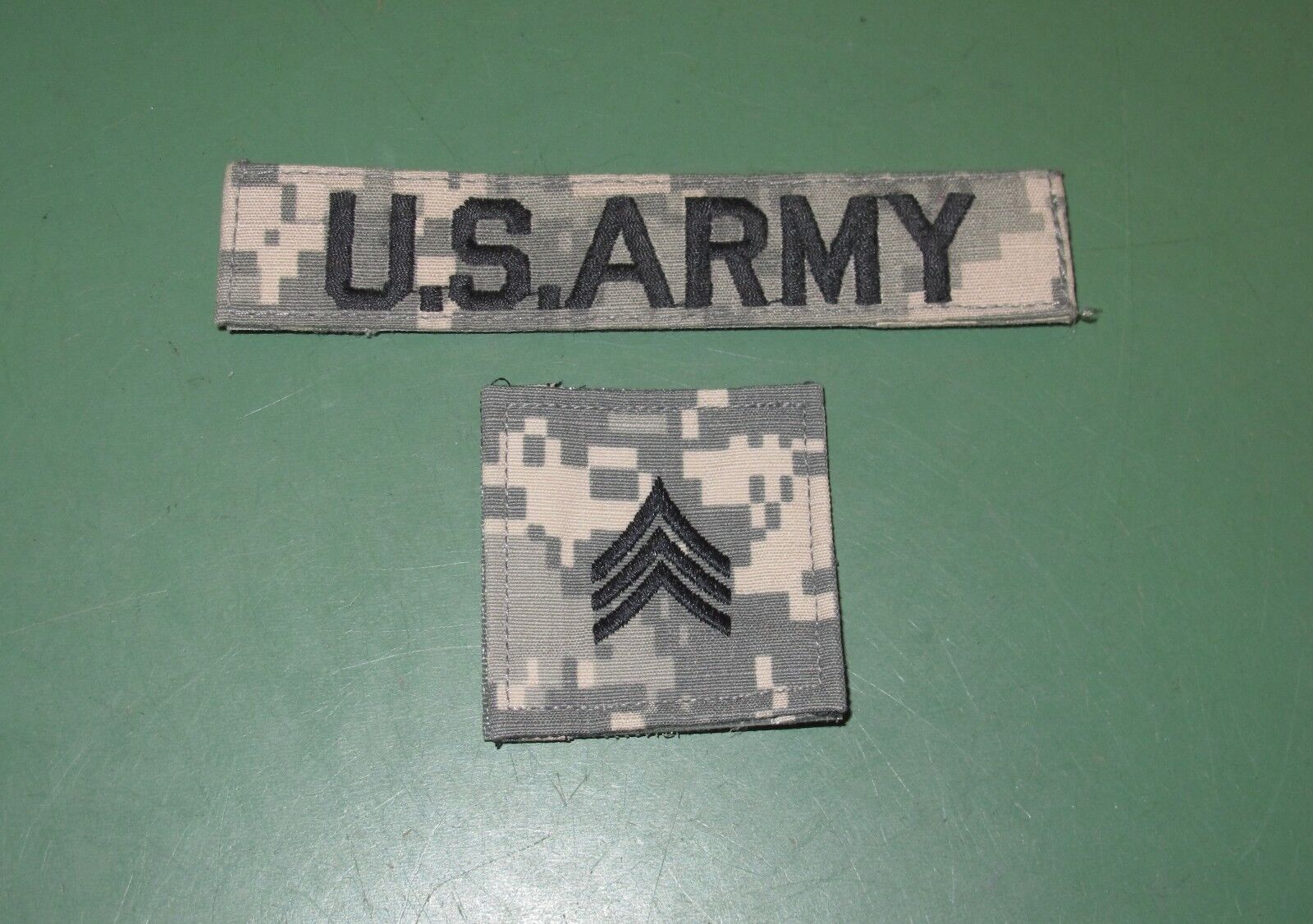 Lot of 2 US Army ACU Camo Sergeant SGT E5 Rank & Branch Insignia Uniform Patches