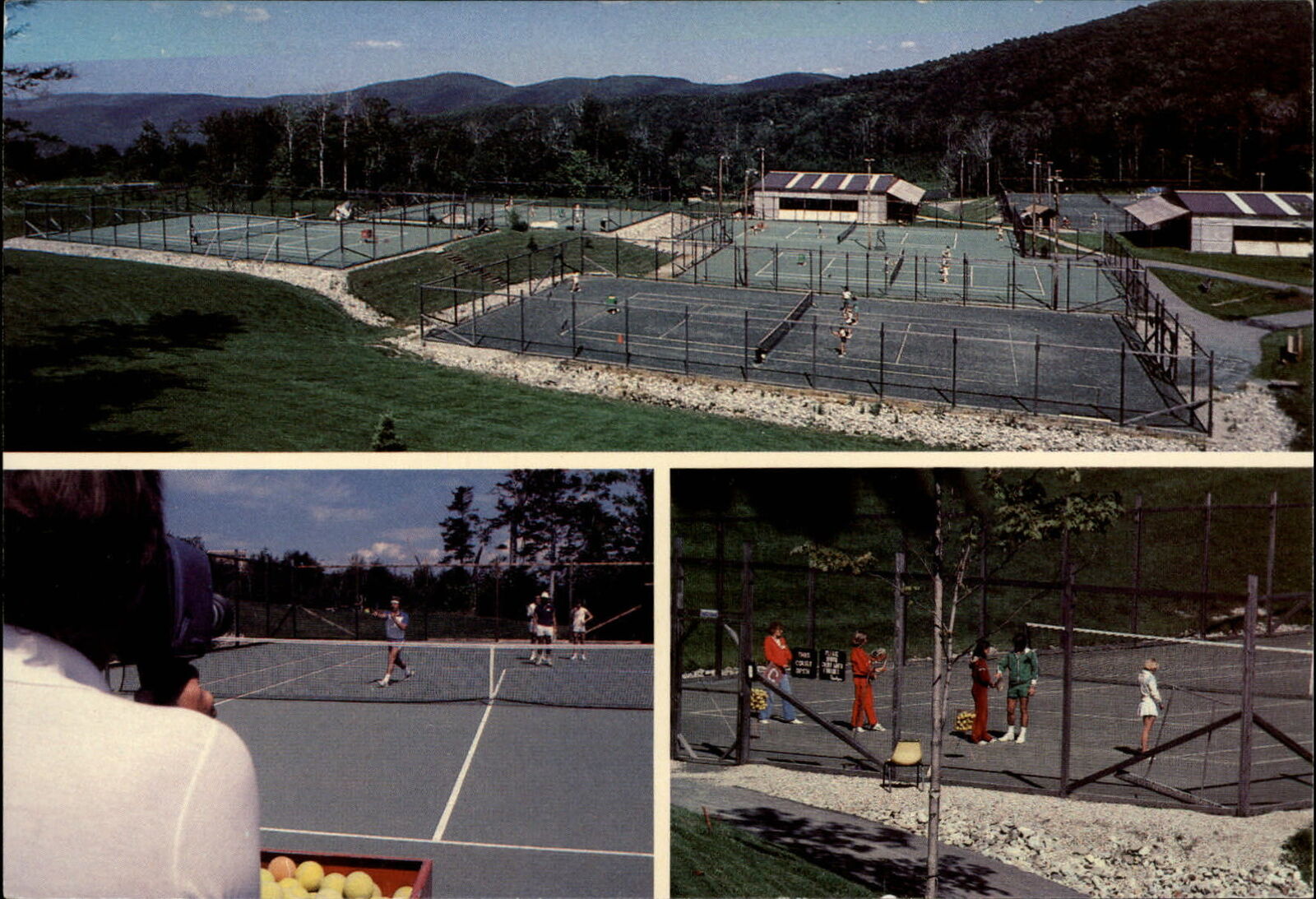 Killington Vermont summer School for Tennis courts multiview vintage postcard