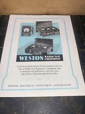 Weston Radio Test Equipment Brochure/Pamphlet Original Copy 1930 picture