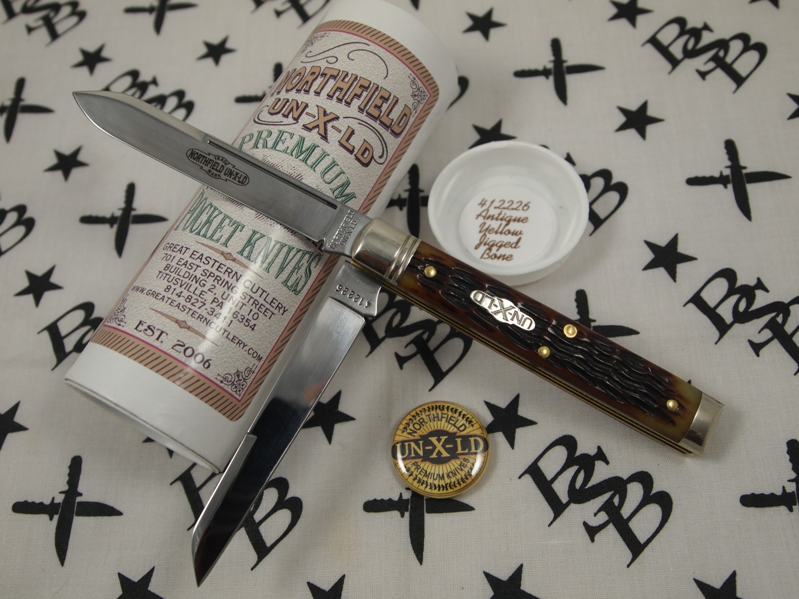 GEC Northfield UN-X-LD 412226 Physician Knife Antique Yellow Jigged Bone GEC Northfield UN-X-LD 412226 Physician Knife Antique Yellow Jigged Bone