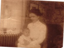 Myra & Mother New Years 1910 Antique Family Photo Baby Infant Identified picture