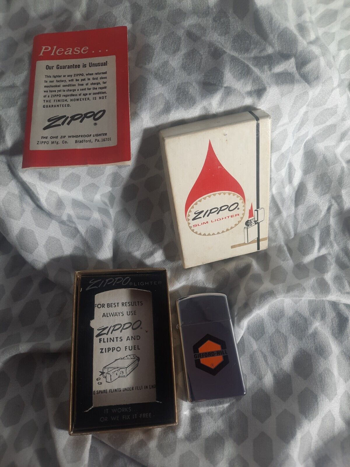 Vintage ZIPPO LIGHTER GIFFORD HILL Brand New In Box