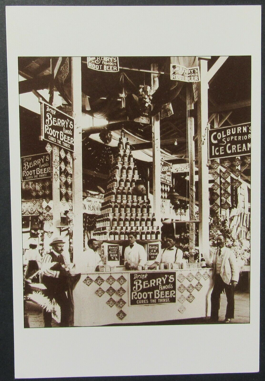 1901 Concord State Fair Booth Berry\'s Root Beer Art Postcard Unused 