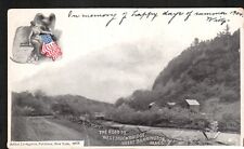 West Stockbridge Great Barrington MA Cancel 1904 Flag Eagle Monterey Postcard picture