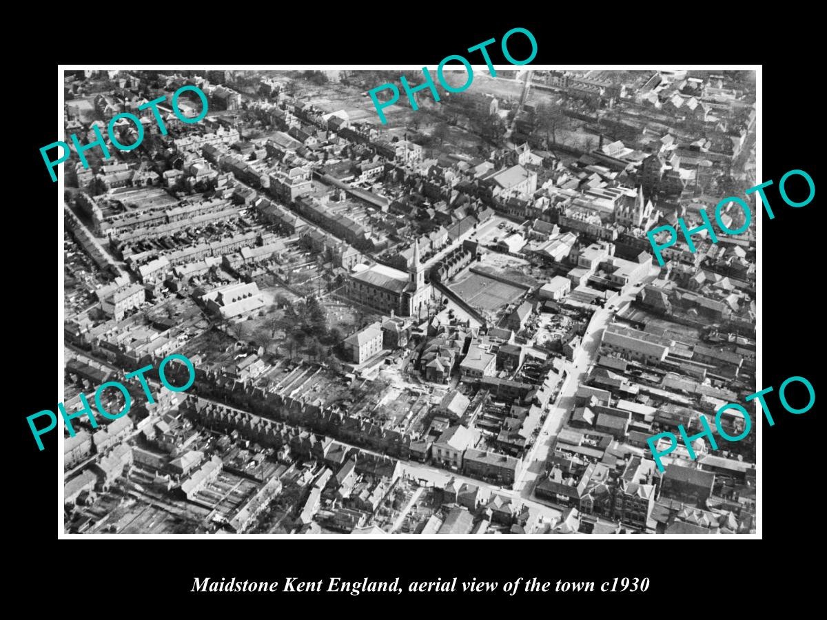 Maidstone Kent England Aerial View Of Town c1930 1 Old Large Historic Photo
