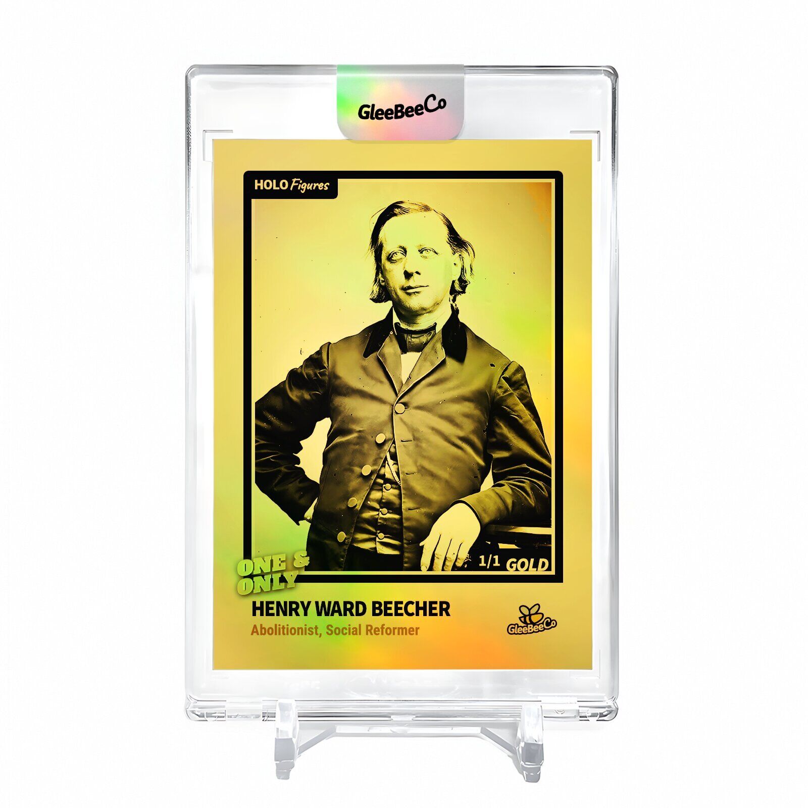 HENRY WARD BEECHER Photo Card 2023 GleeBeeCo Holo Figures #H577 Encased Gold 1/1