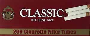 Classic Red Full Flavor King Size 200 Tubes Per Box Tobacco Cigarette [3-Boxes]