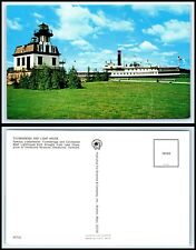 VERMONT Postcard-Shelburne,Sidewheeler Ticonderoga,Colchester Reef LighthouseP25 picture