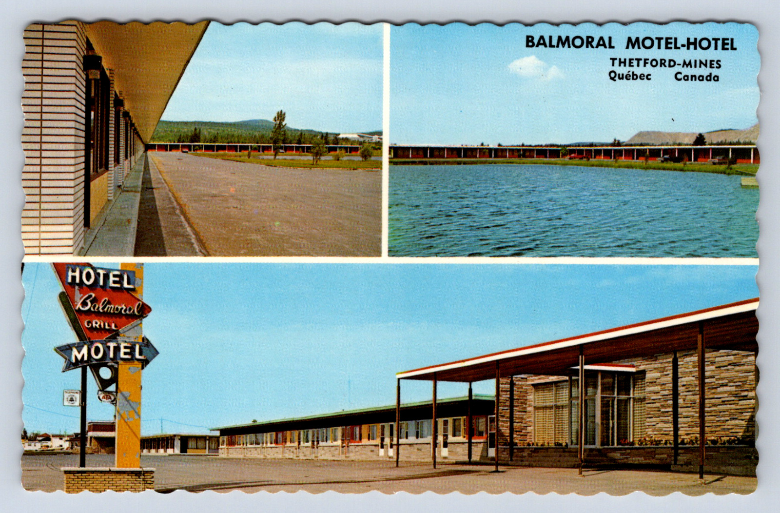 Balmoral Motel Hotel Thetford Mines Quebec Canada Vintage Postcard