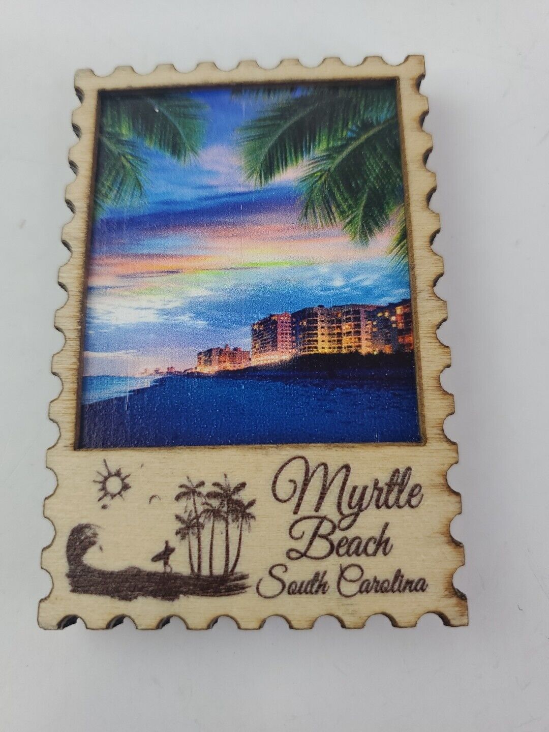 Myrtle Beach South Caroline Stamp Magnet Souvenir Refrigerator.