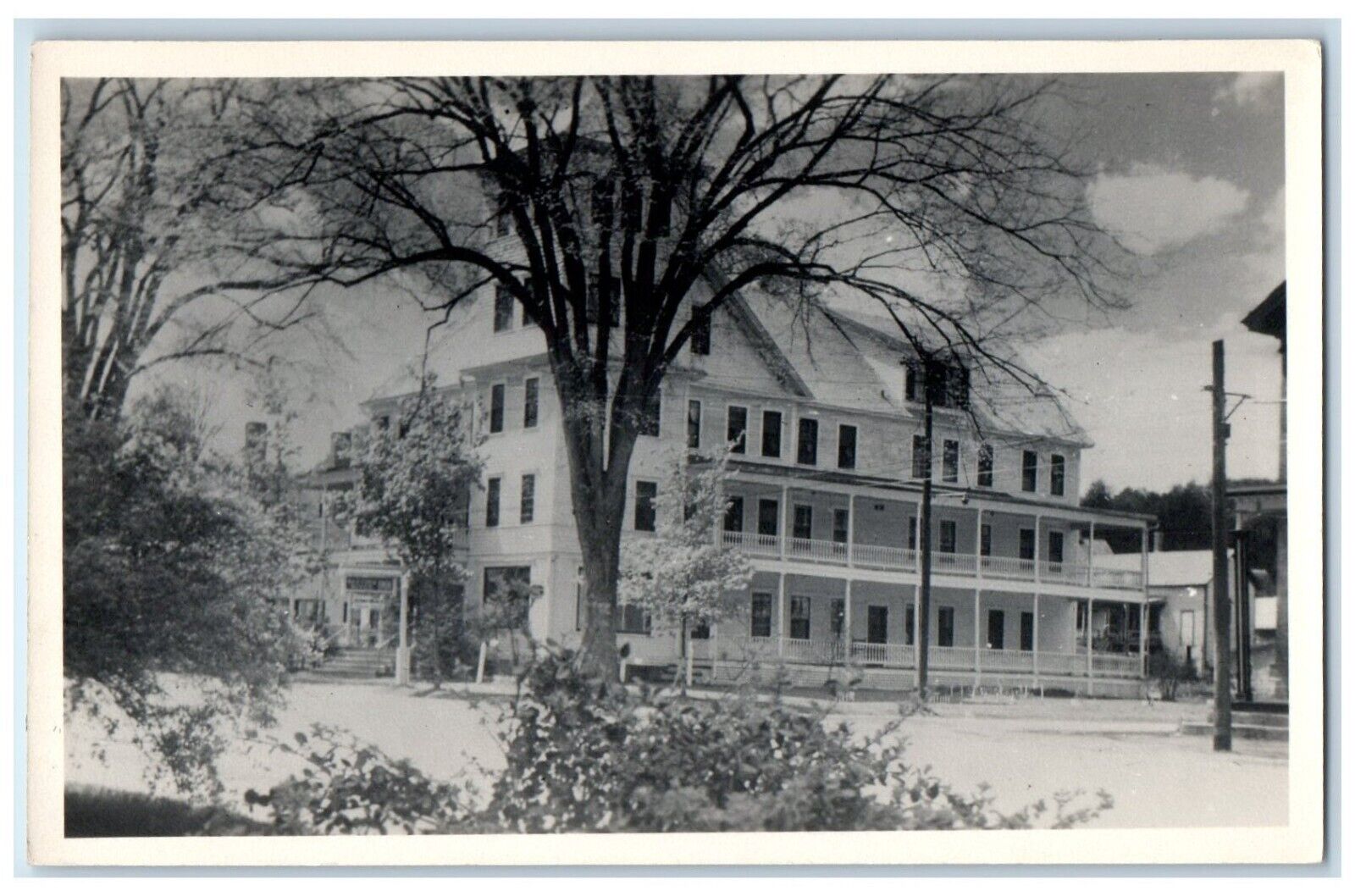 c1940's Inn Building Saxton's River Vermont VT Vintage RPPC Photo Postcard