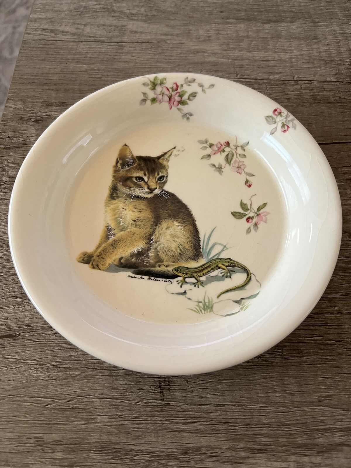 Kernewek Cat & Lizard Round Dish Cornwall England