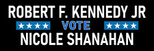Robert F. Kennedy Nicole Shanahan 2024 Sticker RFK Jr for President Bumper Decal picture