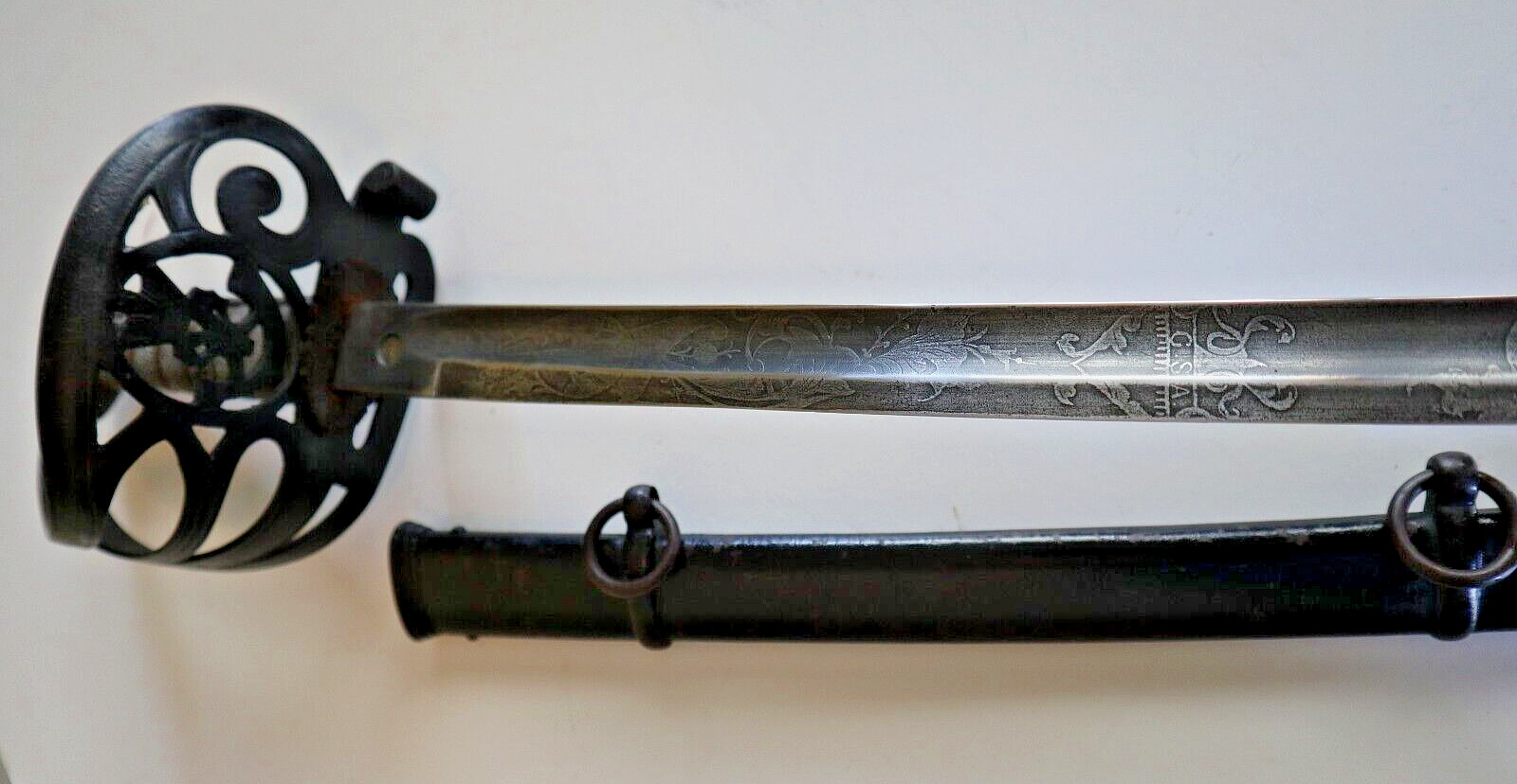 CIVIL WAR CONFEDERATE ENGLISH SWORD WITH CSA ON BLADE 1 OF 2 KNOWN