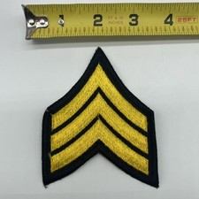 U.S. Military Army Sergeant Rank Patch Chevron Insignia Cut Yellow Black x1 picture