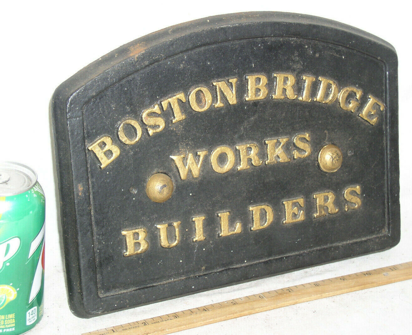 BOSTON BRIDGE WORKS BUILDERS B & A BOSTON ALBANY RAILROAD RAIL LINE PLAQUE PLATE
