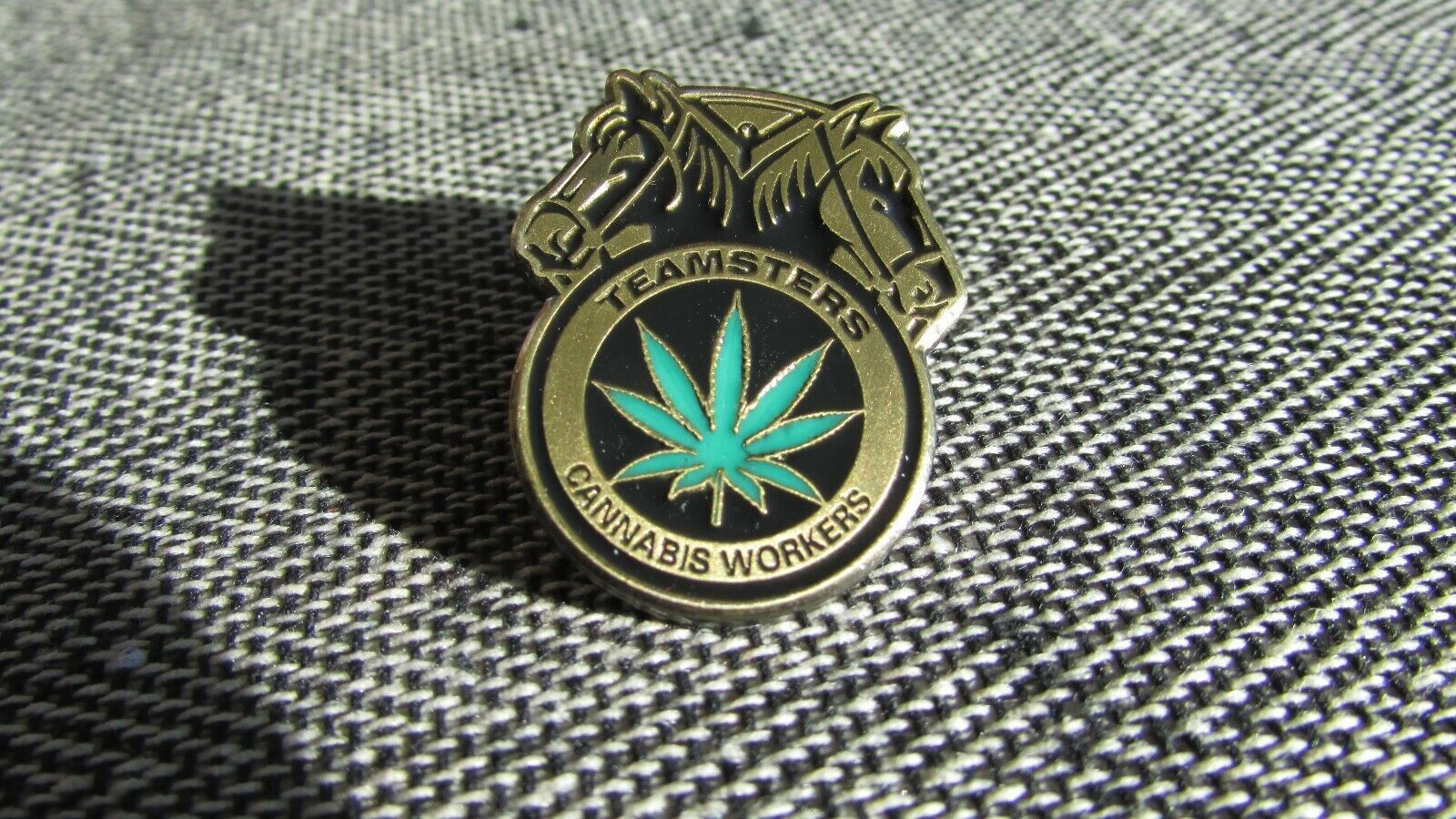 Cannabis Workers Teamsters Union Lapel Pin Marijuana Leaf  NEW