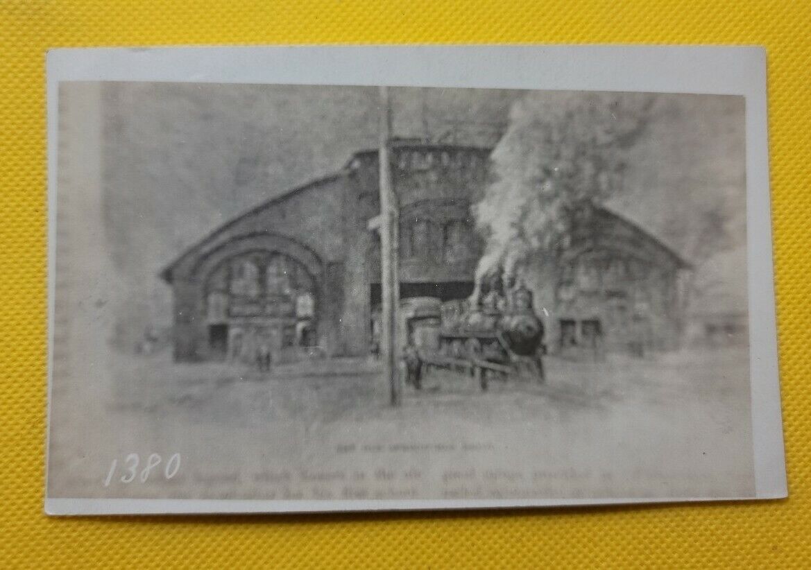 Vintage Postcard RPPC Train Depot 