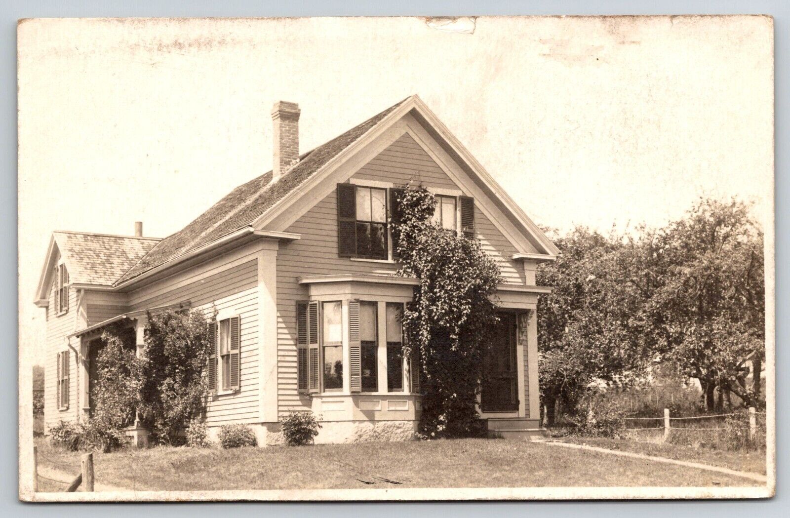 RPPC Home w Orchard, Westford, Massachusetts c1914 Postcard RPP106