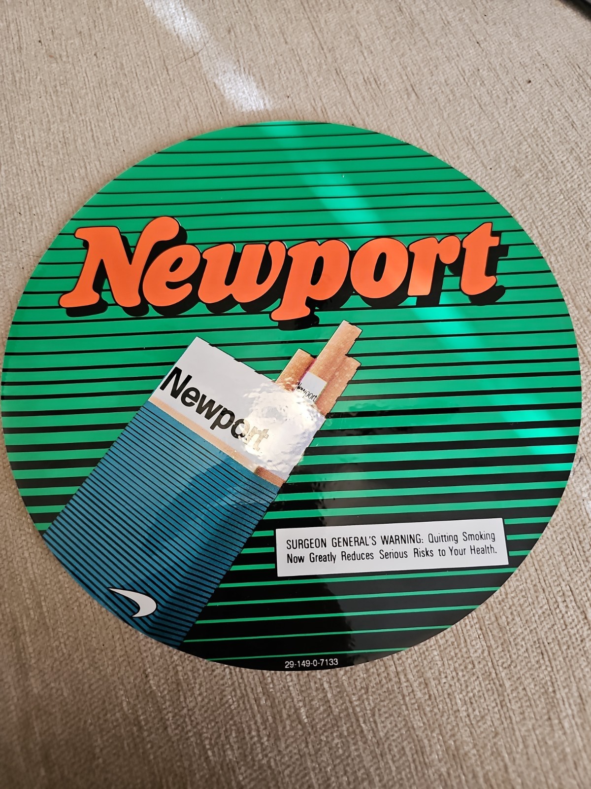 Vintage Newport Cigarette Sticker Decal 8.5 Inch Lot Of 2