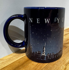 Vintage Pre 9/11 NYC Mug Twin Towers World Trade Center Statue of Liberty Skylin picture